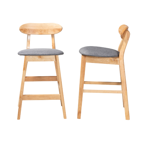 [IERH379P-Grey/Natural-PC-2PK] Ulyana counter stool