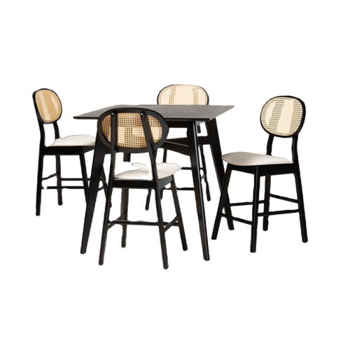 [Item #: BSOCS004P-Black/Cream-5PC Pub Set]  Darrion Pub Set