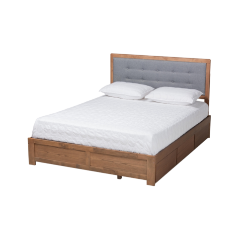 [Item #: BSOLene-Dark Grey/Ash Walnut-King]  Lene Modern Bed | King Size