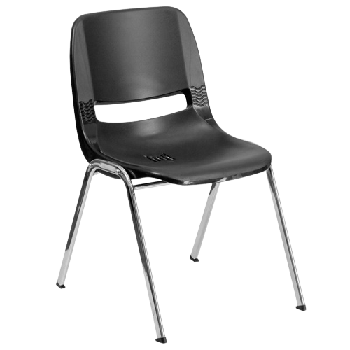 [Item #: 354RUT16BKGG MFR #: RUT-16-BK-CHR-GG] Ergonomic Stacking Chair