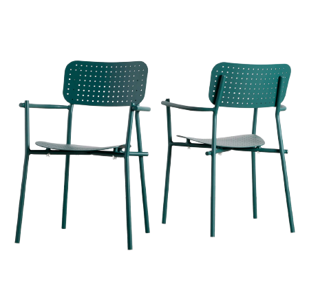 [Pack 2 Aluminum Chairs - Teal] Pack 2 Aluminum Chairs
